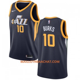 Maillot NBA Utah Jazz Alec Burks 10 Nike 2017-18 Navy Swingman - Homme